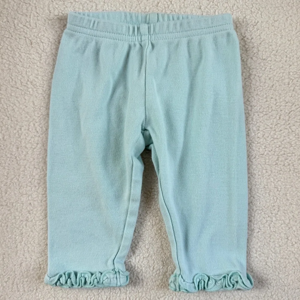 Sea Foam Blue Ruffle Hem Pants